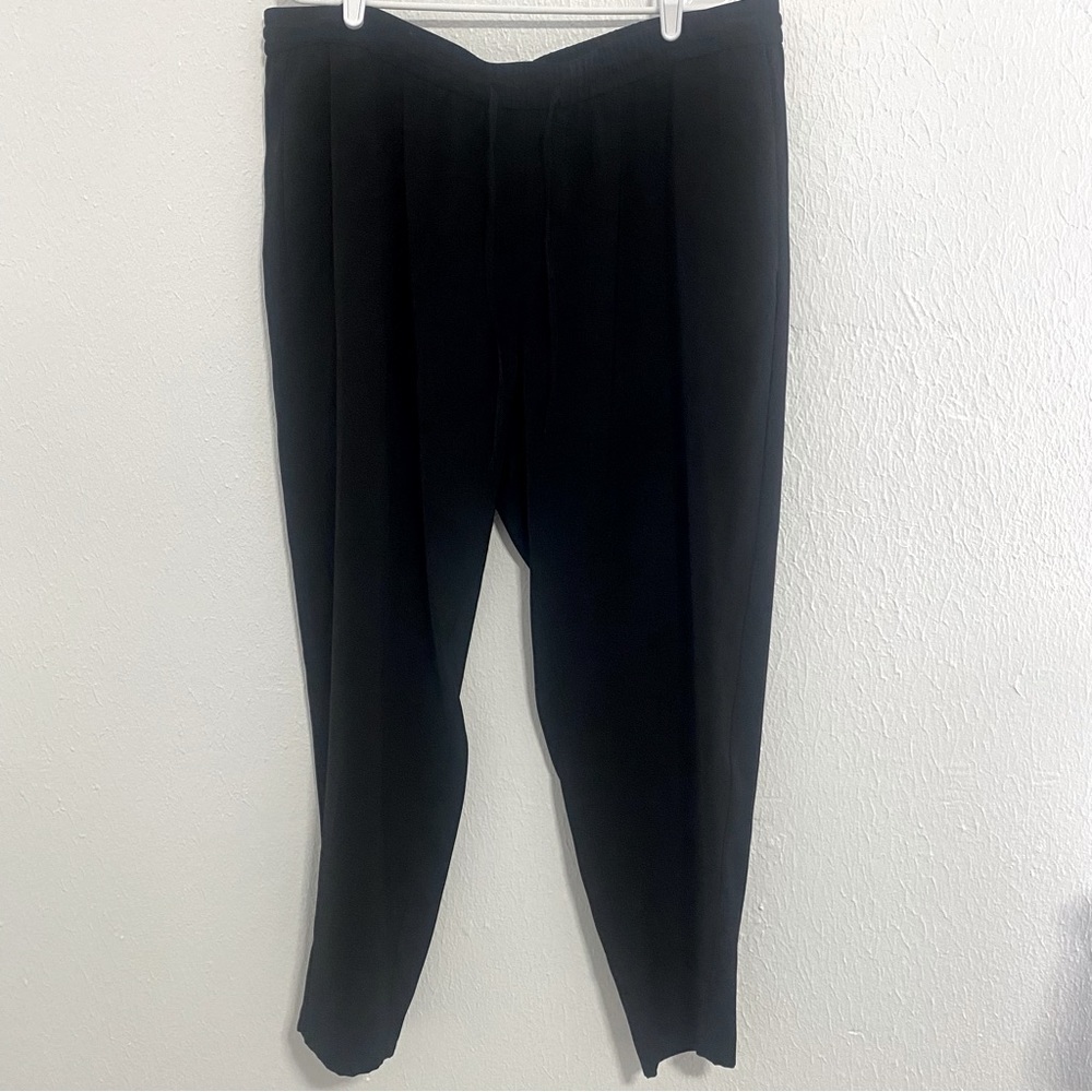 DKNYC Women’s Elastic Drawstring Waist Pants Sz1X Body Side Panels/Ties 💯 Poly